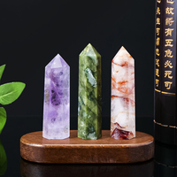 Tour de cristal naturel poli à six facettes, obélisque, baguette de guérison des chakras pour la méditation spirituelle et la décoration intérieure