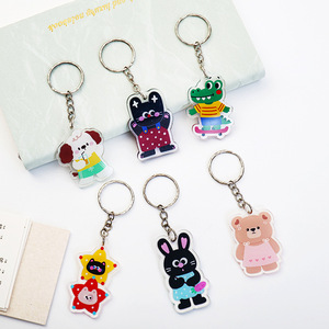 Spot Custom Cute Animal Plastic Key Chains Plastic Keyring Pendant Cartoon <b>Bag</b> <b>Charm</b> Gift Souvenir Wholesale - Product Image 3
