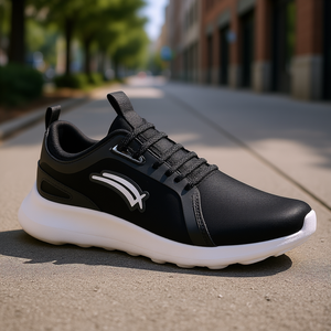 Zapatillas de Running para Hombre, Ligeras, Transpirables, con Parte Superior de Malla, Suela de Goma, Entresuela de EVA, Suela de Phylon, para Uso Deportivo Urbano, en Negro y Blanco - Product Image 2