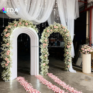 LEDA Toile de fond de mariage moderne en acrylique Panneau de fond blanc 3D multicouche à LED pour la décoration d'événement de mariage - Product Image 2