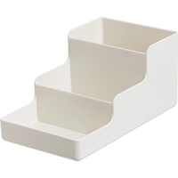 Boîte de rangement pour stylos en plastique PP imperméable, style échelle, compartimentée, haute esthétique, pour bureau d'étudiant, rangement de fournitures scolaires