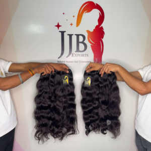 Paquete de cabello humano natural crudo de templo indio, paquetes de tejido de cabello virgen crudo alineado con cutícula Bodywave - Product Image 1