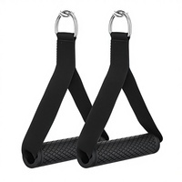 Poignée portable robuste pour machine à câbles, en sangle de nylon résistante, avec anneau en D sans couture, pour exercices triceps en salle de sport