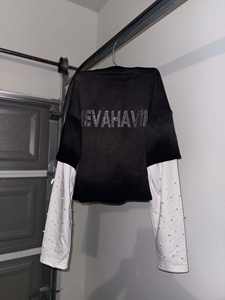 <span class=keywords><strong>Camiseta</strong></span> de algodón pesado con lavado ácido Pearl Vintage Street Wear para hombre con estampado de abullonado en 3D y manga larga en capas para la moda - Product Image 4