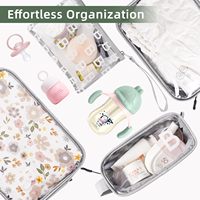 Set de 4 pochettes d'organisation de sacs à couches transparentes et imperméables Cubes d'emballage de voyage Sacs d'organisation de toilette pour la pépinière