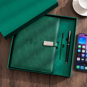 สมุดบันทึกแบบใส่กระดาษได้ LX-1119 ปกหนัง A5 พร้อมที่ชาร์จไร้สาย สำหรับใช้ในสำนักงานธุรกิจ - Product Image 2