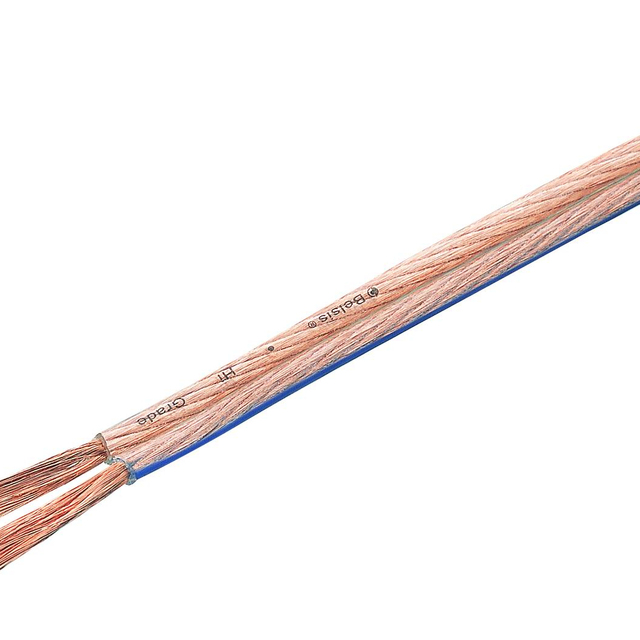 High Quality Flat Hifi Audio Speaker Cable 2 Core Speaker Cable Transparent Flat Copper HIFI Speaker Cable
