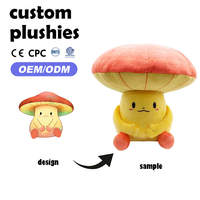 Jouets en peluche en forme de champignon super doux fabriqués sur mesure par le fabricant avec rembourrage en coton PP pour enfants