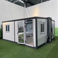 Maison conteneur extensible, maison modulaire préfabriquée, unité de logement portable à structure en acier pliable pour bureau de chantier