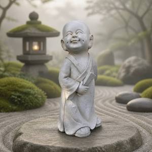 12.8" Antique Style Polyresin <strong>Monk</strong> Statue Eco-Friendly Waterproof Handmade Weather Resistant 'See No Evil' <strong>Monk</strong> Figurine - Product Image 1