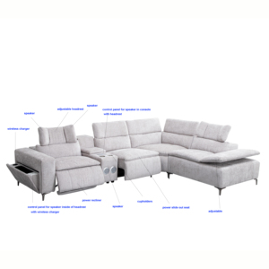 <span class=keywords><strong>Canapé</strong></span> sectionnel inclinable en tissu, confort haut de gamme, multifonctionnel, pliable, avec USB et haut-parleur, pour la maison ou le luxe - Product Image 5