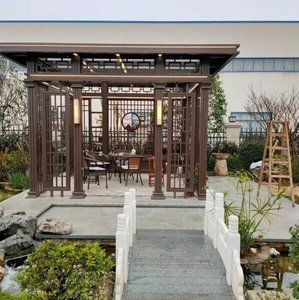 Nuevo pabellón de aleación de aluminio de estilo chino para patio exterior, pabellón pequeño <span class=keywords><strong>a</strong></span> prueba de lluvia de cuatro esquinas para <span class=keywords><strong>la</strong></span> comunidad - Product Image 3