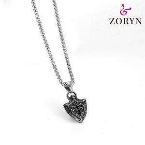 Pendentif croix en acier inoxydable avec gemme noire, nœud celtique, chevaliers templiers, bijoux religieux gothiques en acier titane pour hommes - Product Image 3