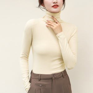 Maglione casual casual da donna a manica lunga da donna maglione <span class=keywords><strong>in</strong></span> bianco da donna con <span class=keywords><strong>filo</strong></span> elastico <span class=keywords><strong>in</strong></span> maglia sottile - Product Image 3