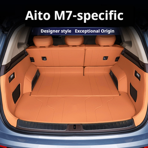 Accessoires d'intérieur PVC 5D 3D Coussin de pied en cuir Imperméable Couverture complète Doublure de coffre de voiture 5 7 sièges Tapis de coffre - Product Image 2