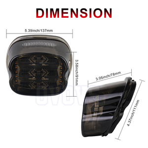 <span class=keywords><strong>Feu</strong></span> arrière <span class=keywords><strong>LED</strong></span> OVOVS super lumineux avec clignotant et lentille fumée pour Harley Road King Electra Glide Street - Product Image 6