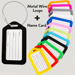 Étiquettes <span class=keywords><strong>de</strong></span> <span class=keywords><strong>bagages</strong></span> robustes avec spirale pour nom et adresse, idéales pour valises <span class=keywords><strong>de</strong></span> voyage, sacs à dos, sacs bandoulière et sacs à épaule - Product Image 1