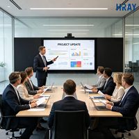 Pizarra Inteligente HRAY de 86 Pulgadas con Contraste de 4000:1 y Vidrio Templado AG para Enseñanza en Aulas Escolares K12, Compatible con OEM y ODM