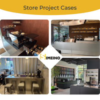 Stasiun Kopi Komersial Simeino Custom 201/304 Stainless Steel dengan Pendingin Bawah Meja, Freezer, dan Wastafel Ganda