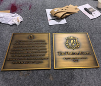 Plaque d'entrée de luxe en laiton massif poli pour hôtel et villa, gravée sur mesure, double face, à fixer au mur, en métal, plaque en laiton