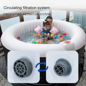 Baignoire carrée <span class=keywords><strong>gonflable</strong></span> chauffante pour plusieurs personnes Température constante Vague Effet bulle <span class=keywords><strong>Couverture</strong></span> de <span class=keywords><strong>spa</strong></span> en PVC pour la maison Famille en plein air - Product Image 4