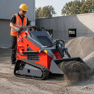 Mini-chargeuse compacte sur chenilles 25 CV, 360 kg - 380 kg, à haut débit hydraulique, pour jardin et ferme, certifiée CE EPA, vente directe usine - Product Image 3