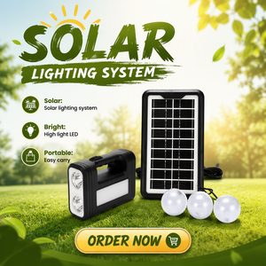 Kit d'éclairage solaire portable <span class=keywords><strong>Shingel</strong></span> pour la maison, mini-système d'éclairage LED pour le camping, lampe de recherche à économie d'énergie pour les situations d'urgence domestiques et extérieures - Product Image 1