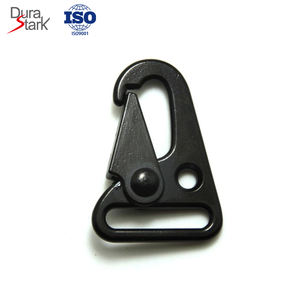 ブラックHKスタイル1 "スチールスリングクリップスプリングスナップフックプレーン表面 - Product Image 1