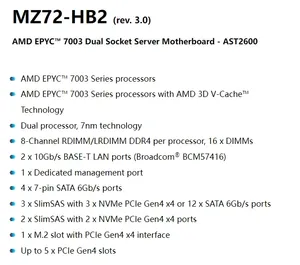 Para Gigabyte 7003 (rev.3.0) Placa base AMD <span class=keywords><strong>EPYC</strong></span> Series procesadores DDR4 probado bien Bofore envío - Product Image 3