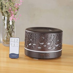 500ml Madeira Grão Ultrasonic Aroma Difusor com Controle Remoto e Luz LED para Home Office Quarto Umidificador De Ar - Product Image 5
