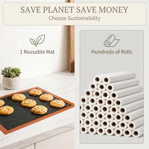 Tapis <span class=keywords><strong>de</strong></span> cuisson en silicone platine rougeâtre avec bordure noire, style logo personnalisé, renforcé <span class=keywords><strong>de</strong></span> fibres <span class=keywords><strong>de</strong></span> <span class=keywords><strong>verre</strong></span>, plaque <span class=keywords><strong>de</strong></span> four antiadhésive - Product Image 6