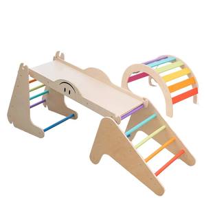 Estructura de Escalada de Madera Multifuncional para Niños con Tobogán, Estructura de Escalada Montessori para Bebés - Product Image 1