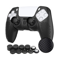 Housse de protection en silicone souple pour manette de jeu PS5 avec capuchons de joystick, accessoires de jeu antidérapants