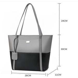 Bolso Tote de Hombro Multifuncional de Gran Capacidad en Cuero PU con Cierre Abierto, Color en Contraste, Ligero para Mujer - Product Image 4