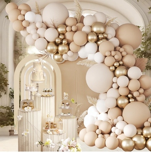 Kit arco a palloncino in lattice neutro con sabbia bianco oro metallizzato ghirlanda per compleanno di nozze o decorazioni per feste Baby Shower - Product Image 1