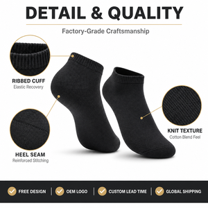 Chaussettes basses pour hommes en coton avec logo personnalisé, vente en gros d'usine CMAX, chaussettes invisibles, fabricant OEM - Product Image 3