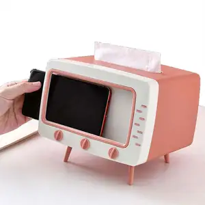 Kreative Multifunktions-TV-Form Tissue Box Handy-Rack Haushalt Küche Taschentuch Aufbewahrung sbox Wohnzimmer Pumpbox