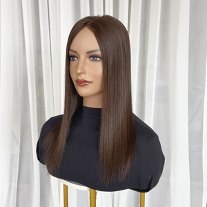 Nouvelle conception 2026, cheveux naturels bruns européens lisses, dentelle HD, cheveux vierges Remy, topper pour cheveux, petits nœuds, densité 130%, pour femmes - Product Image 4