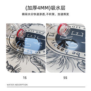 Alfombra de baño en forma de U de tierra diatomeas con diseño de plantas, de secado rápido y antideslizante para baño - Product Image 3