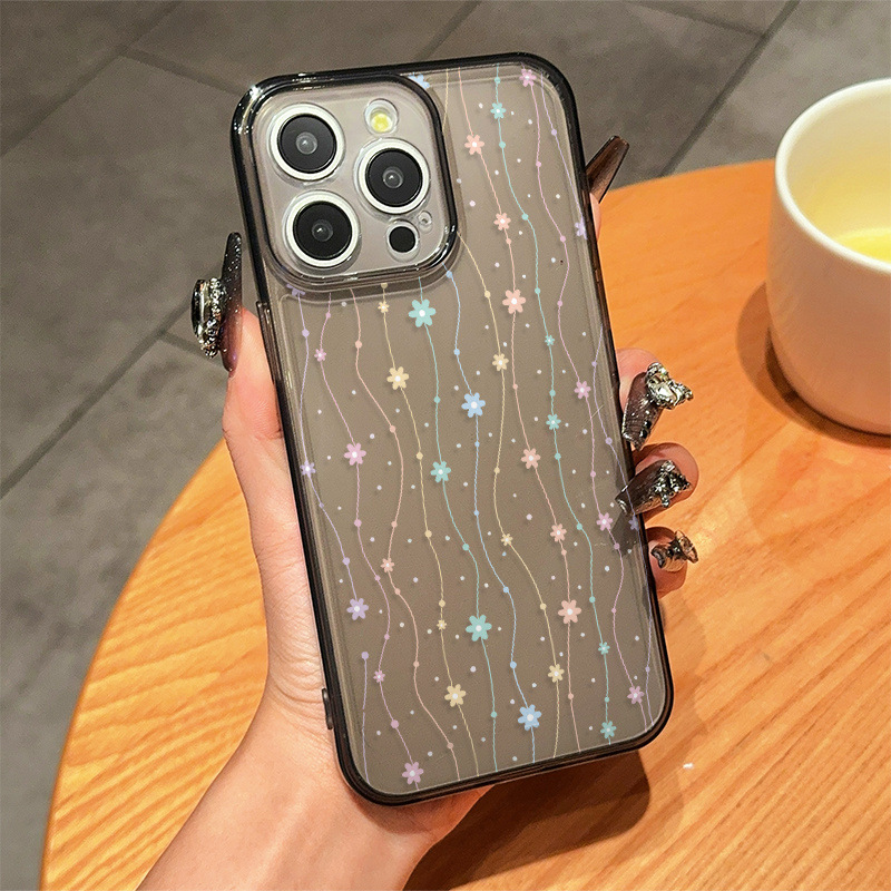 Space Case - Transparent Black - Small Floral