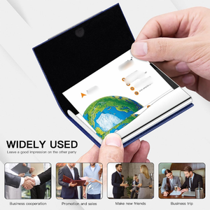Porte-cartes de visite portable Logo personnalisé en cuir PU avec porte-cartes de visite en acier inoxydable accepte les commandes personnalisées - Product Image 5