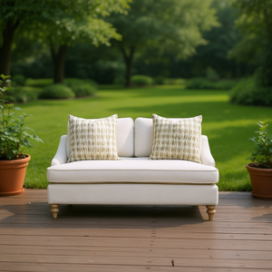 Cojín Reversible para Sofá de Dos Plazas con 2 Almohadas, Juego de Muebles de Jardín, Estilo Tradicional, Tela - Product Image 2