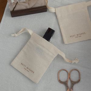 High Quality GOTS Certified Biodegradable Custom Logo Printed Mini Nature Color Eco Friendly Cotton Candle Pouch Gift Jewelry - Product Image 4