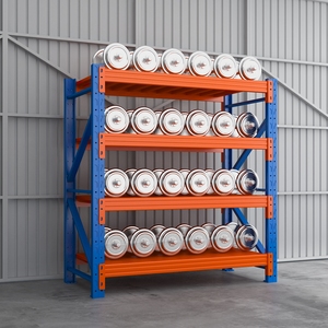 Light Duty Steel 4-Layer Boltless Adjustable Mezzanine Rack Foldable Durable Powder Coated Warehouse Shelving System Corrosion - Product Image 2