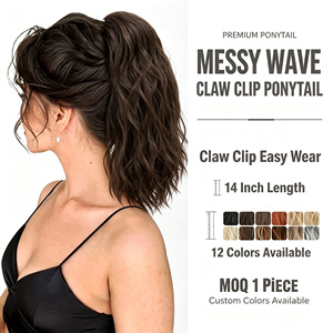 <span class=keywords><strong>Queue</strong></span> <span class=keywords><strong>de</strong></span> <span class=keywords><strong>cheval</strong></span> réaliste naturelle à clipser, volumineuse, sans couture, <span class=keywords><strong>longue</strong></span> et bouclée, en fibre inflammable, pour femme - Product Image 1
