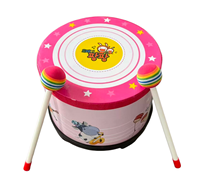 New Style Korean Cartoon Wooden & Plastic Hand Drum Portable Percussion Musical Instrument for Live Shows & Events