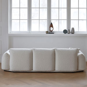 Ensemble de canapés modernes au design minimaliste italien, canapé <span class=keywords><strong>3</strong></span> places pour le salon, canapé une place en tissu blanc - Product Image 4