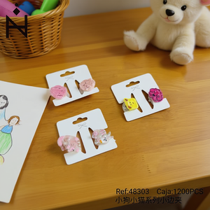 Mini fermagli per capelli serie Pet per bambini e donne, design simpatico a forma di animale, piccole dimensioni, 1200 pezzi per scatola - Product Image 3