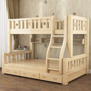 Nouveauté Lits superposés en bois massif pour enfants Design moderne Blanc Meubles de chambre à coucher OEM - Product Image 2