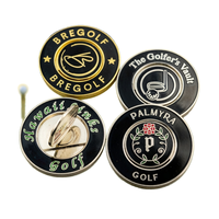 Marqueur de balle de golf portable en alliage de zinc magnétique personnalisé, design pièce de monnaie, multicolore, 40mm-45mm